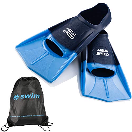 Aqua Speed Fusion Aletas largas de natación para Adultos y niños + ULTRAPOWER #Swim | Azul/Azul claro/02 | Tamaño: 45/46