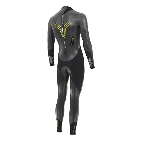 Aquasphere Pursuit Traje de Neopreno triatlón, Hombre, Negro/Amarillo, XS-Height (150-165 cm