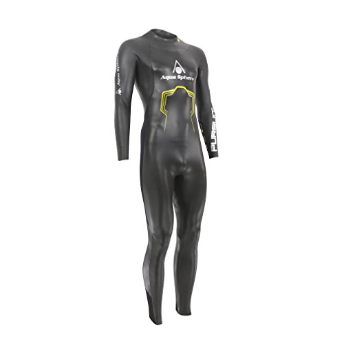 Aquasphere Pursuit Traje de Neopreno triatlón, Hombre, Negro/Amarillo, XS-Height (150-165 cm