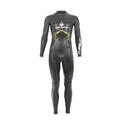 Aquasphere Pursuit Traje de Neopreno triatlón, Hombre, Negro/Amarillo, XS-Height (150-165 cm