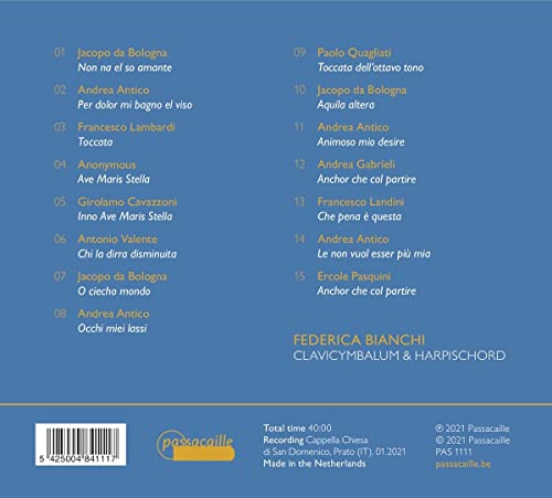 Aquila Altera. Musique pour clavecin et clavicymbalum de la Renaissance italienne. Bianchi.