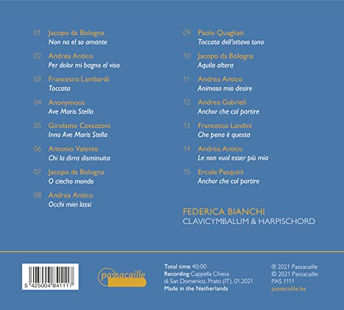Aquila Altera. Musique pour clavecin et clavicymbalum de la Renaissance italienne. Bianchi.
