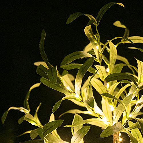 Árbol luminoso decorativo | con 24 luces LED de color blanco cálido Ramas luz 45 cm para decoración mesa Temporizador USB y pilas Navidad Pascua fiesta interior (árbol olivo cm)