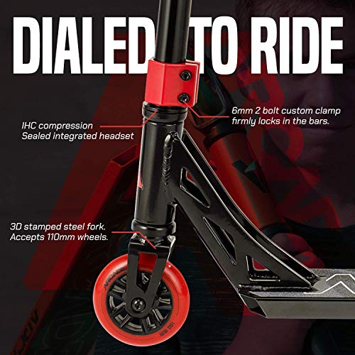 Arcade Patinete Pro Scooters Freestyle - Patinetes Freestyle - Stunt Scooter - Patinetes de Acrobacias (Black Red/Negro Rojo)