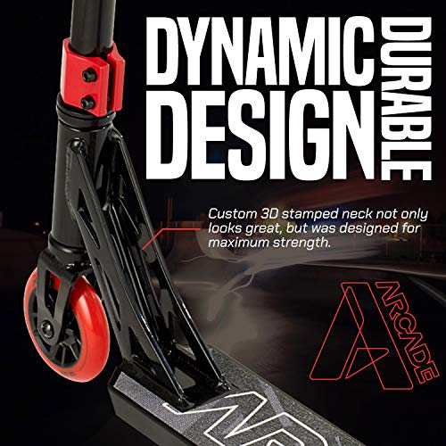 Arcade Patinete Pro Scooters Freestyle - Patinetes Freestyle - Stunt Scooter - Patinetes de Acrobacias (Black Red/Negro Rojo)