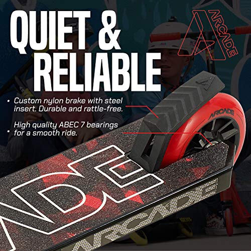 Arcade Patinete Pro Scooters Freestyle - Patinetes Freestyle - Stunt Scooter - Patinetes de Acrobacias (Black Red/Negro Rojo)