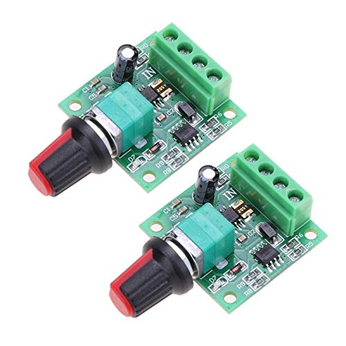 ARCELI 2Pcs 1.8v 3v 5v 6v 7.2v 12v 2A 30W Baja tensión DC Motor Velocidad Controlador PWM 1803BK 1803B Interruptor de Controlador Ajustable