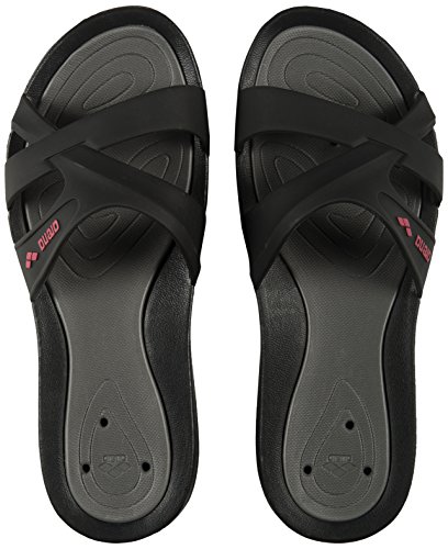 Arena Athena Woman Hook Zapatos de Playa y Piscina, Mujer, Negro (Black/Deep Grey 055), 38 EU