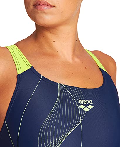 ARENA Bañador Deportivo Mujer Gliding, Navy-Soft Green, 40 (004059)