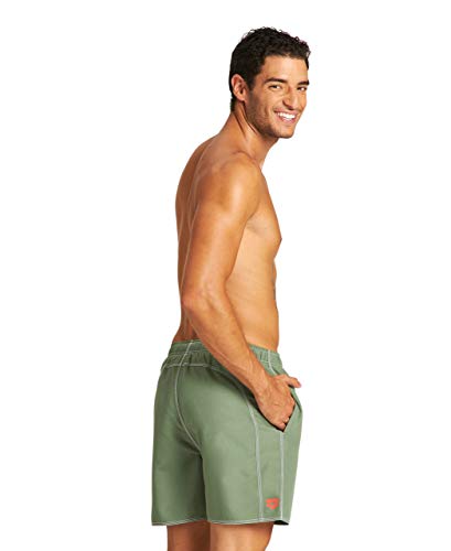 ARENA Bañador para Hombre Fundamentals Solid Boxer (Secado rápido, cordón, Material Suave), Army Floreale, XXL