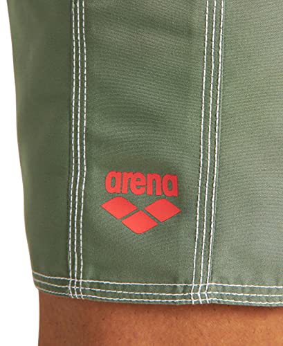 ARENA Bañador para Hombre Fundamentals Solid Boxer (Secado rápido, cordón, Material Suave), Army Floreale, XXL