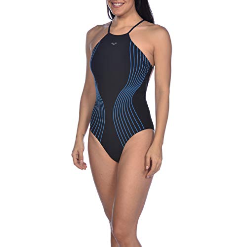 ARENA Bañador para Mujer Bodylift Aura B-Cup, Mujer, Traje de baño de una Sola Pieza, 001739, Negro/Turquesa, 42