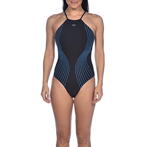 ARENA Bañador para Mujer Bodylift Aura B-Cup, Mujer, Traje de baño de una Sola Pieza, 001739, Negro/Turquesa, 42