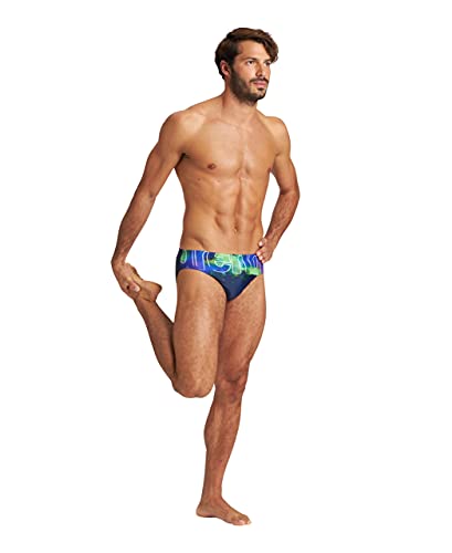 ARENA Bañador Slip Hombre Cosmic, Navy-Multi, M