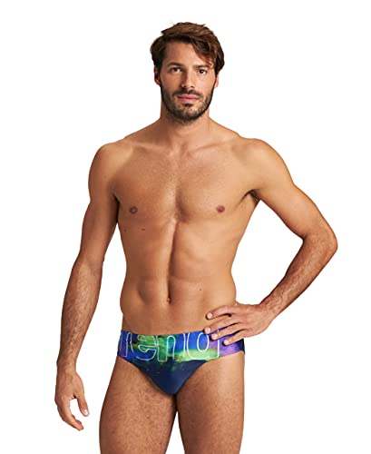 ARENA Bañador Slip Hombre Cosmic, Navy-Multi, M