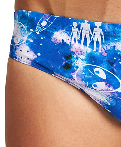 ARENA Bañador Slip Hombre Crazy Aliens, Neon-White Multi, S (004183)