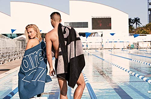 ARENA Baumwoll Handtuch Pool Soft Toalla de Mano, Unisex Adulto, Color Blanco y Azul, 150x90cm