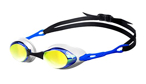 ARENA Cobra Mirror Gafas de Natación, Unisex Adulto, Azul/Naranja, Universal