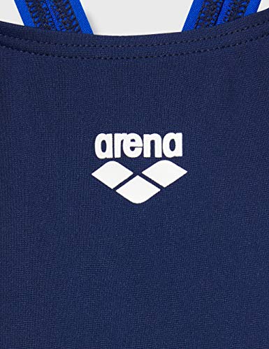 ARENA Double Side Panels Swim Pro - Bañador Deportivo para Mujer, Mujer, 003160, Navy/Neon Blue/White, 36
