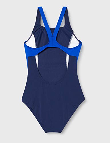 ARENA Double Side Panels Swim Pro - Bañador Deportivo para Mujer, Mujer, 003160, Navy/Neon Blue/White, 36