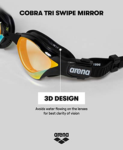 ARENA Gafas Cobra Tri Swipe Mirror Natación, Unisex Adulto, Yellow Copper, Talla Única