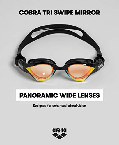 ARENA Gafas Cobra Tri Swipe Mirror Natación, Unisex Adulto, Yellow Copper, Talla Única