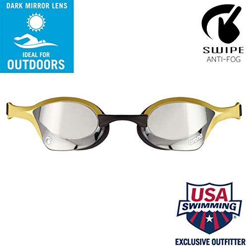 ARENA Gafas Cobra Ultra Swipe Mirror Natación, Unisex niños, Silver/Gold, Talla Única