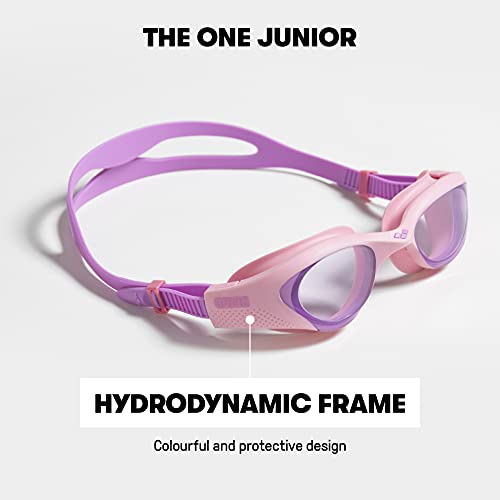 ARENA Gafas de Natación para Niños The One Junior Antiniebla, con lentes grandes, protección contra los rayos UV, Puente de Nez Autoajustable, juntas protectores de Orbitas