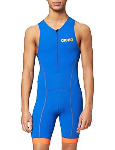 ARENA Herren Triathlon Anzug ST 2.0 mit Frontreißverschluss Traje de triatlón, Hombre, Azul y Naranja, Medium