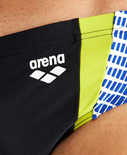 Arena M Threefold Brief, Bañador Hombre, Negro (Black/Neon Blue/Soft Green), 80