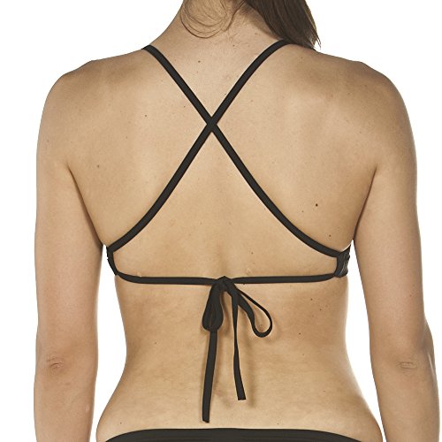 ARENA Solid Tie Back Top Braguita de Bikini, Mujer, Negro (Black/White), 36