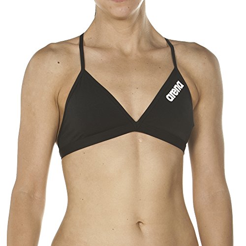 ARENA Solid Tie Back Top Braguita de Bikini, Mujer, Negro (Black/White), 36