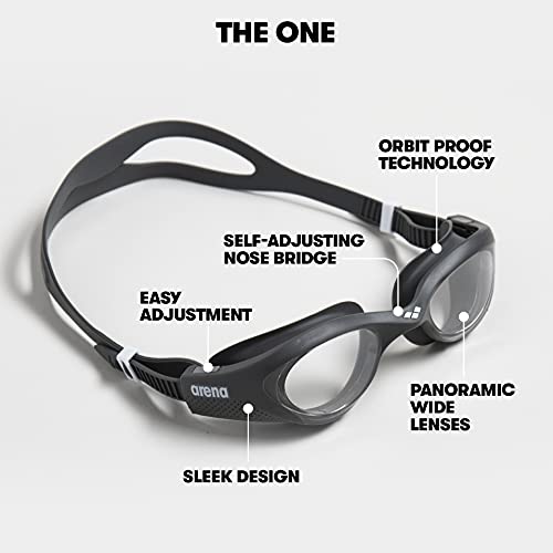 Arena The One Gafas de Natación, Unisex Adulto, Gris (Clear/Grey/White), talla única