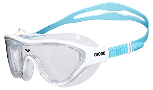 ARENA The One Mask JR Gafas, Unisex-Baby, Clear-White-Lightblue, No Size