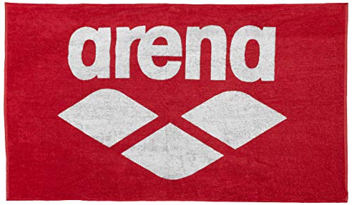 Arena Toalla Unisex para Adultos, de algodón, Suave, Color Rojo y Blanco, 150 x 90 cm