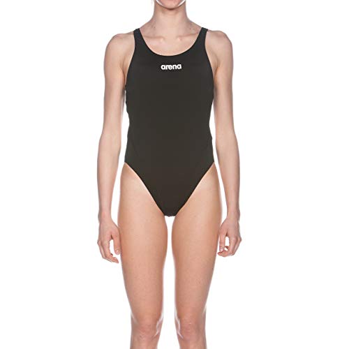 ARENA W High Bañador Deportivo Mujer Solid Swim Tech Alto, Black-White, 34