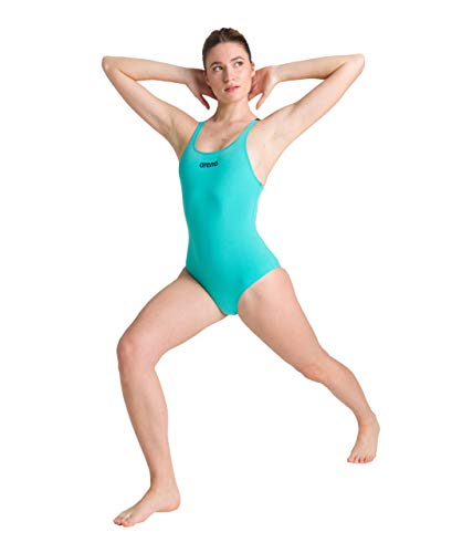 ARENA W Solid Swim Pro - Bañador Deportivo para Mujer, Color Mint/Navy, Talla 46