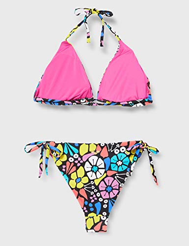 ARENA W Triangle Two Pieces Bikini Triangular Mujer Allover, Black Multi, 44