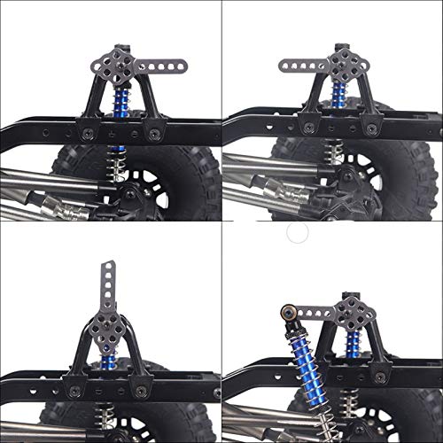 Argerrant 4 unids Ángulo Ajustable Aluminio Amortiguador Arosops Ajuste de Altura Ajuste Montaje para 1/10 RC Axial SCX10 90046 D90 Partes de actualización (Color : Negro)