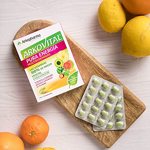 Arkopharma Arkovital Pura Energía 30 Comprimidos, Multivitamínico Defensas Naturales y Vitalidad, 9 Vitaminas Naturales y 5 Minerales, Mayor Asimilación