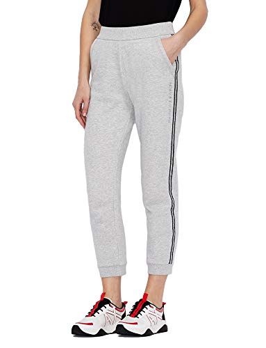Armani Exchange Cropped Leg Logo-Pantalones de chándal Deporte, Bc04 Htr Grey, XL para Mujer