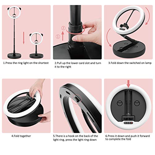 Aro de Luz Anillo de Luz HEERTTOGO Aro de Luz para Movil 3 Colores 10 Brillos Regulables con Control Remoto para Selfie Maquillaje Tiktok Youtube