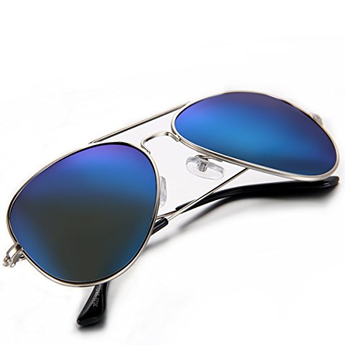 Aroncent Gafa de Sol Polarizada UV400 Lente Clásico de Resina Metal Protección de Ojos para Carreras, Viaje, Conducción, Golf, y Actividades Exteriores para Hombre Mujer Unisex (Azul)