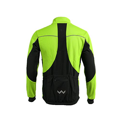 ARSUXEO Chaqueta de ciclismo Chaqueta térmica de invierno MTB para hombre Abrigo softshell para impermeable y resistente al viento 16H verde M