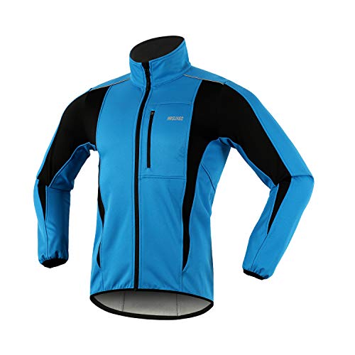 ARSUXEO de Ciclismo Chaqueta de Bicicleta Transpirable térmica de Invierno para Hombre 15K Azul XL