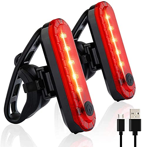 asbter Luz Bicicleta Trasera, Led Bicicleta Recargable USB, Potente LED Faro Trasero Bici Lámpara Luz Alerta Impermeable y Fácil de Instalar