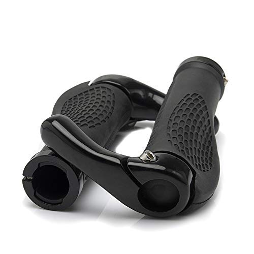 ASEOK Asas para Manillar de Bicicleta de la Marca diseño ergonómico de Goma para Manillar de Bicicleta de montaña, con Extremos de Cuernos, Protector cómodo, Adecuado para 22,2 mm (Negro)