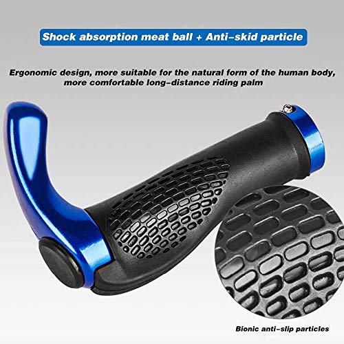 ASEOK Asas para Manillar de Bicicleta de la Marca diseño ergonómico de Goma para Manillar de Bicicleta de montaña, con Extremos de Cuernos, Protector cómodo, Adecuado para 22,2 mm (Negro)