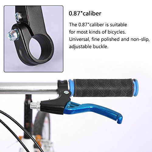 ASEOK Manija de Freno de Bicicleta Mountain Road Bike Palanca de Freno Manillar Frenos Universales para Bicicletas, Aleación de Aluminio Freno de Bicicleta 2.2cm Diámetro Un Par (Azul)