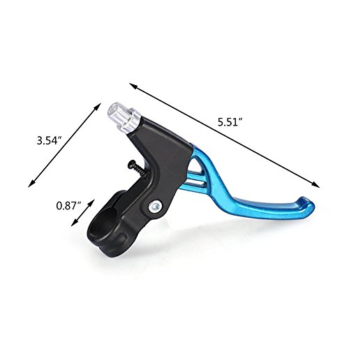 ASEOK Manija de Freno de Bicicleta Mountain Road Bike Palanca de Freno Manillar Frenos Universales para Bicicletas, Aleación de Aluminio Freno de Bicicleta 2.2cm Diámetro Un Par (Azul)